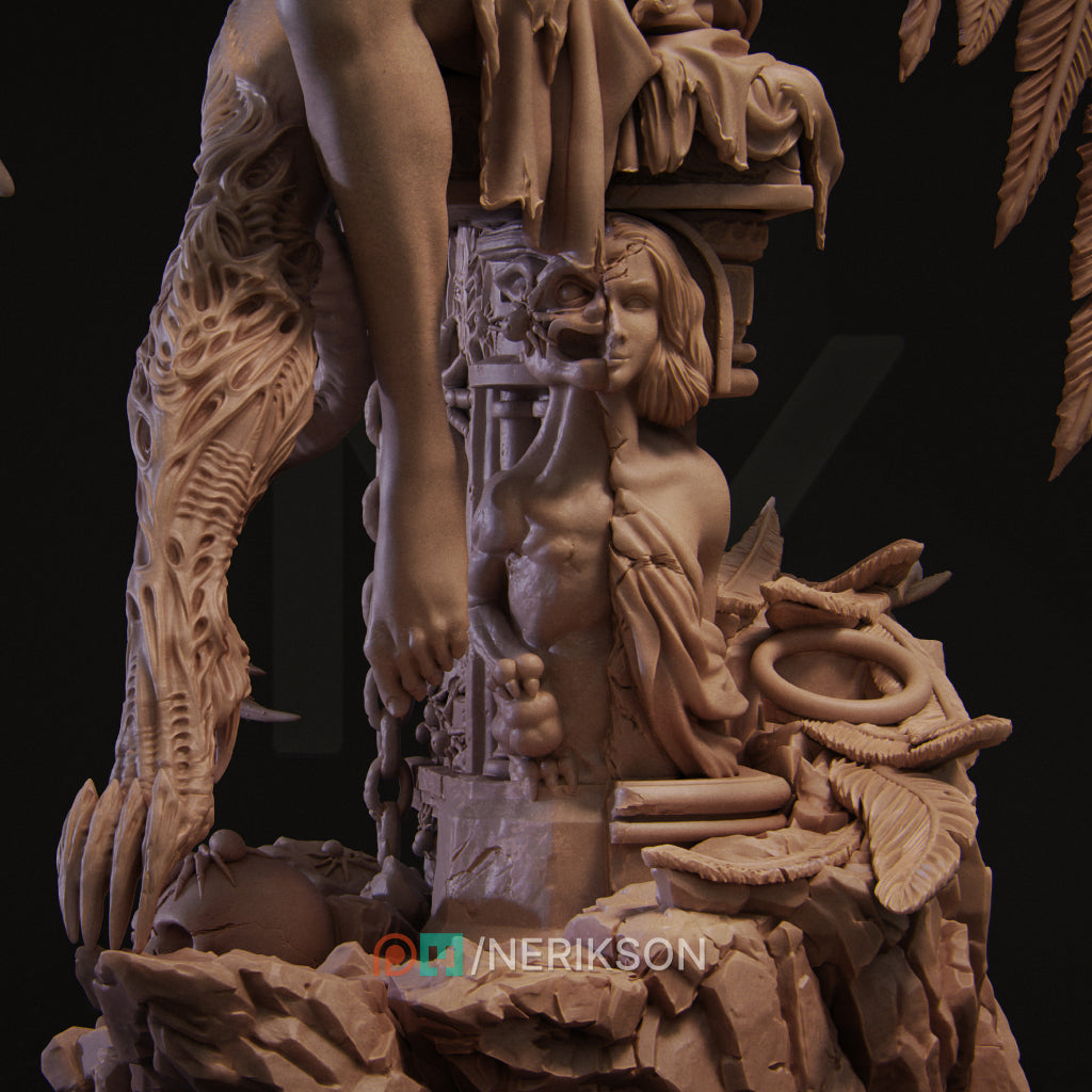 Rylana — The Face of Evil | 32mm–140mm | 3D Printed Figure | Art Piece | Nerikson | Nerdy Creations
