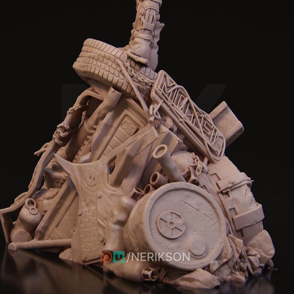 Ramona the Wasteland Warrior | 32mm–140mm | 3D Printed Figure | Art Piece | Nerikson | Nerdy Creations