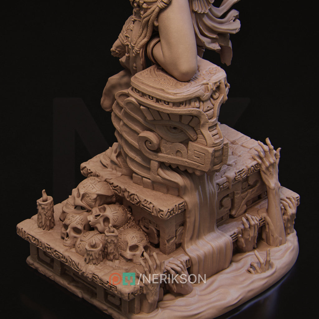Necalin the Priestess of Death | 32mm–140mm | 3D Printed Figure | Art Piece | Nerikson | Nerdy Creations