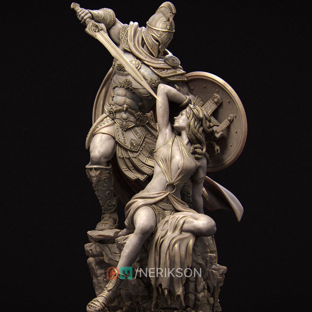 Medusa and Perseus | 32mm–140mm | 3D Printed Diorama Set | Art Piece | Nerikson | Nerdy Creations