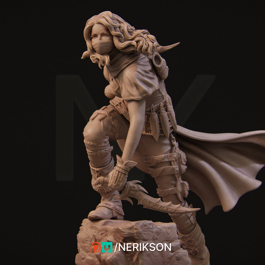 Enika the Assassin | 32mm–140mm | 3D Printed Figure | Art Piece | Nerikson | Nerdy Creations