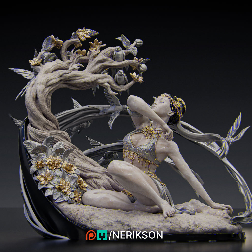Four Seasons: Spring | 32mm & 140mm | 3D Printed Figure | Art Piece | Nerikson | Nerdy Creations