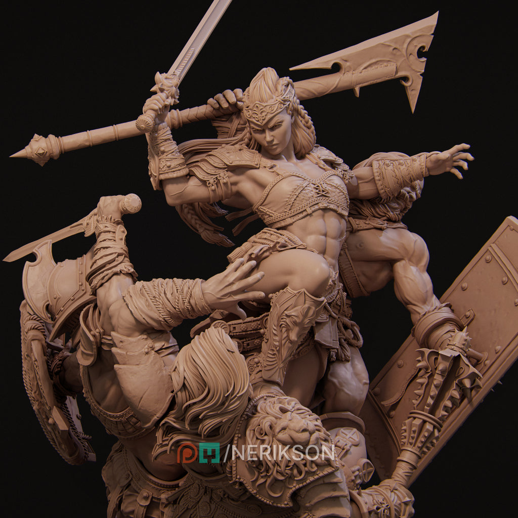 Fight of the Wolf | 32mm–140mm | 3D Printed Diorama Set | Art Piece | Nerikson | Nerdy Creations