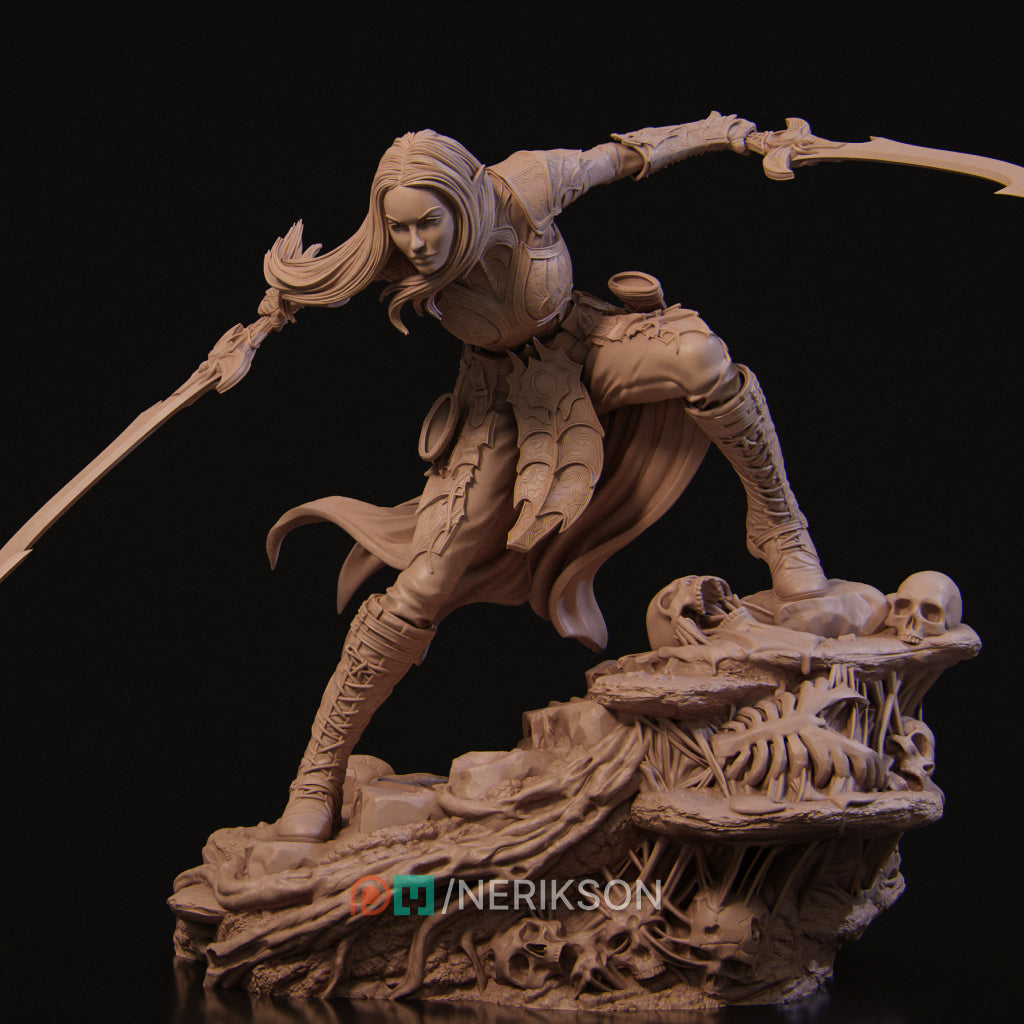 Lierin the Drow Fighter | 32mm–140mm | 3D Printed Figure | Art Piece | Nerikson | Nerdy Creations