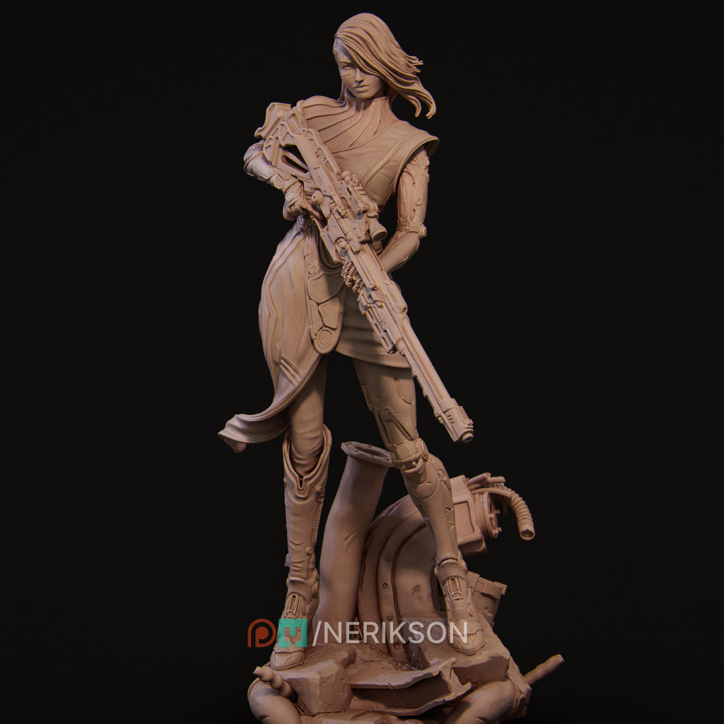 Aryn the Sniper Assassin (standing pose) | 32mm–140mm | 3D Printed Figure | Art Piece | Nerikson | Nerdy Creations