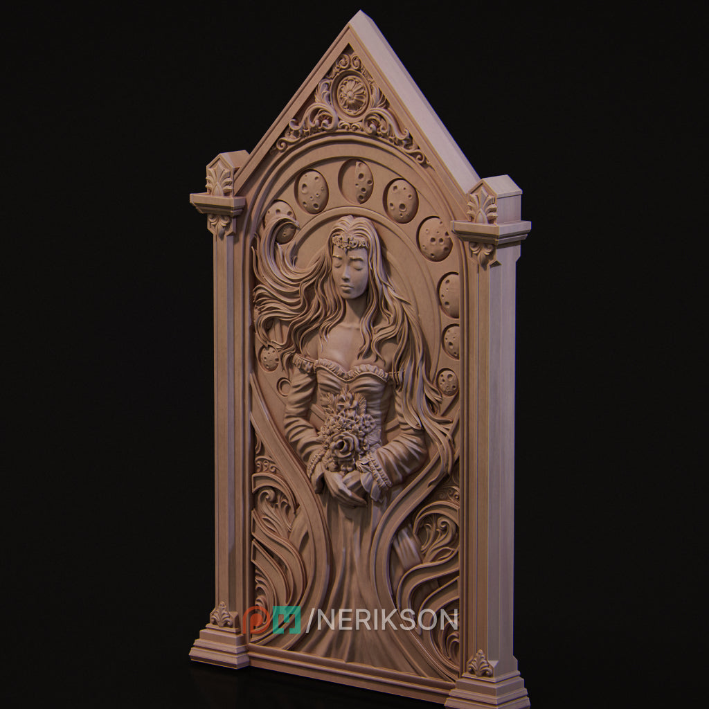 Sleeping Princess | 32mm–140mm | 3D Printed Bas-Relief | Art Piece | Nerikson | Nerdy Creations