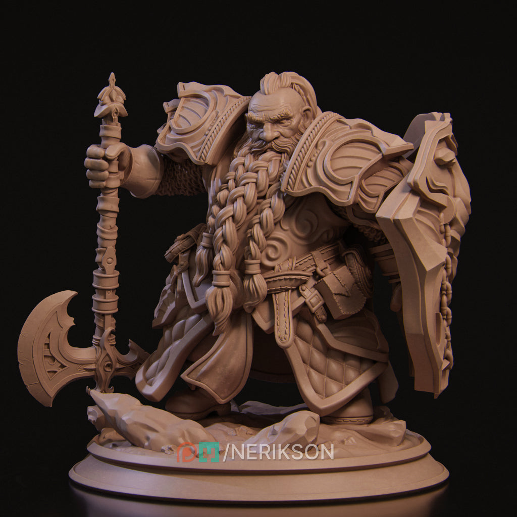 Borin, the Dwarf Paladin | 32mm–140mm | 3D Printed Figure | Art Piece | Nerikson | Nerdy Creations
