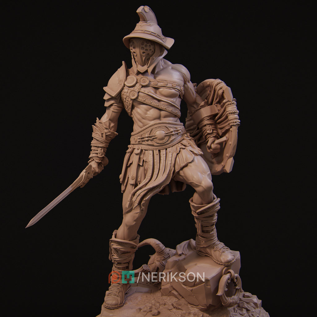 Gladiator Swordsman | 32mm–140mm | 3D Printed Figure | Art Piece | Nerikson | Nerdy Creations