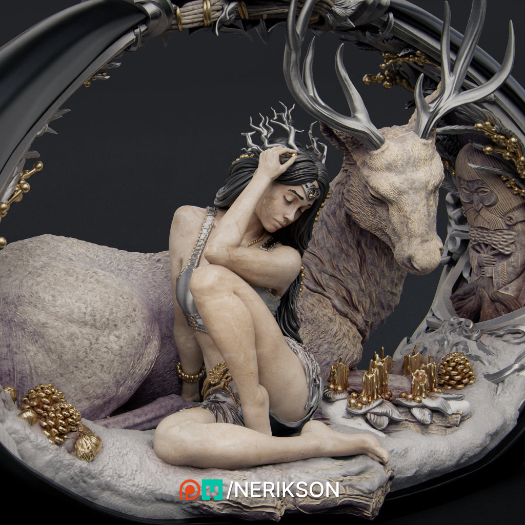 Four Seasons: Winter | 32mm & 140mm | 3D Printed Figure | Art Piece | Nerikson | Nerdy Creations