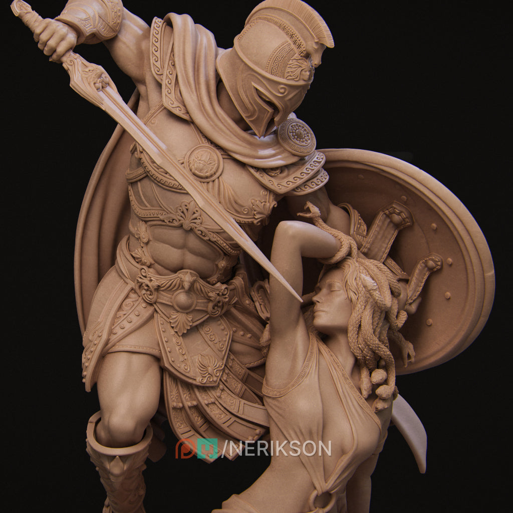 Medusa and Perseus | 32mm–140mm | 3D Printed Diorama Set | Art Piece | Nerikson | Nerdy Creations