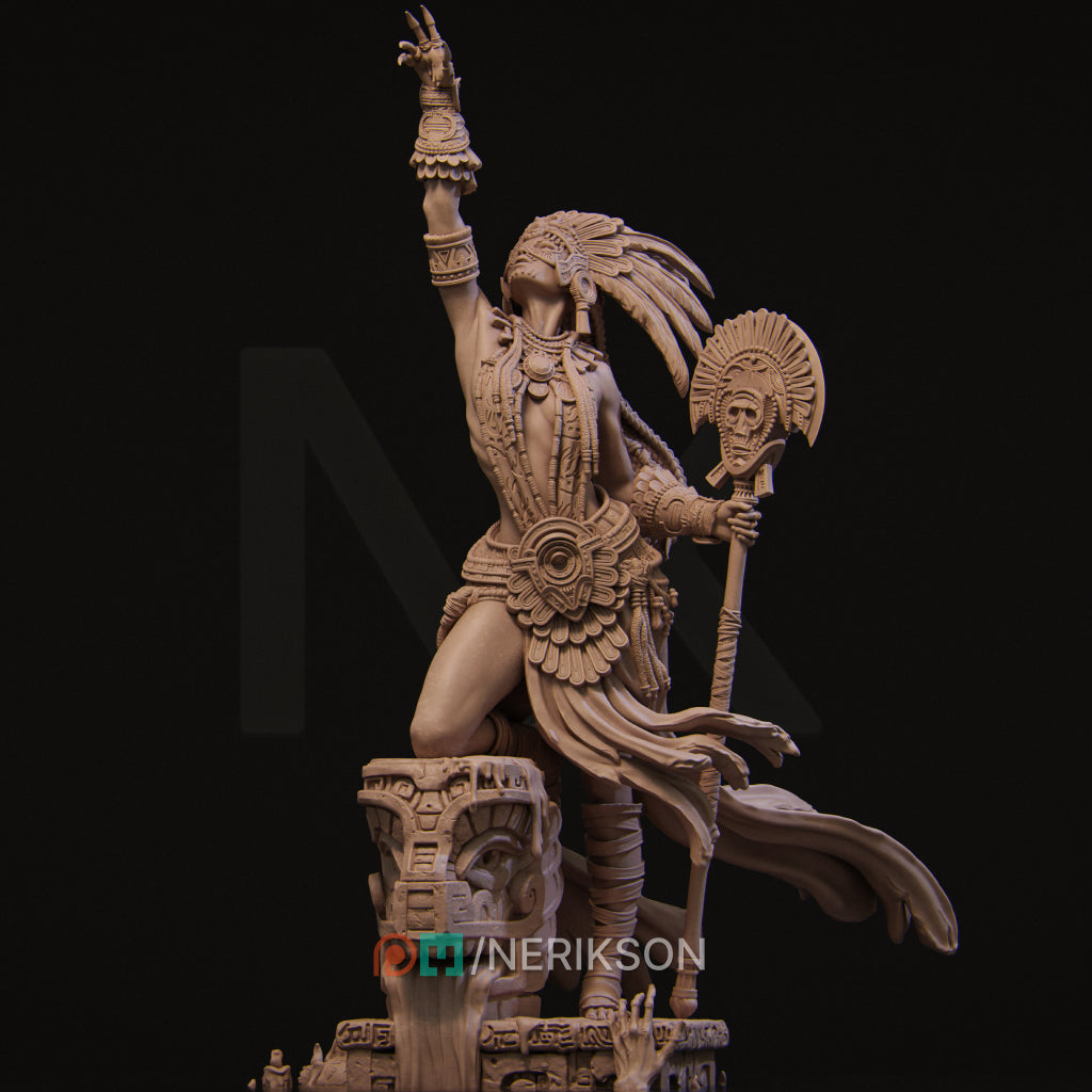 Necalin the Priestess of Death | 32mm–140mm | 3D Printed Figure | Art Piece | Nerikson | Nerdy Creations