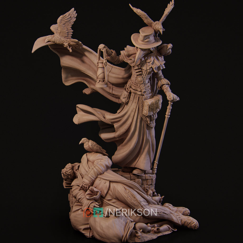 Agnes, the Plague Doctor | 32mm–140mm | 3D Printed Figure | Art Piece | Nerikson | Nerdy Creations