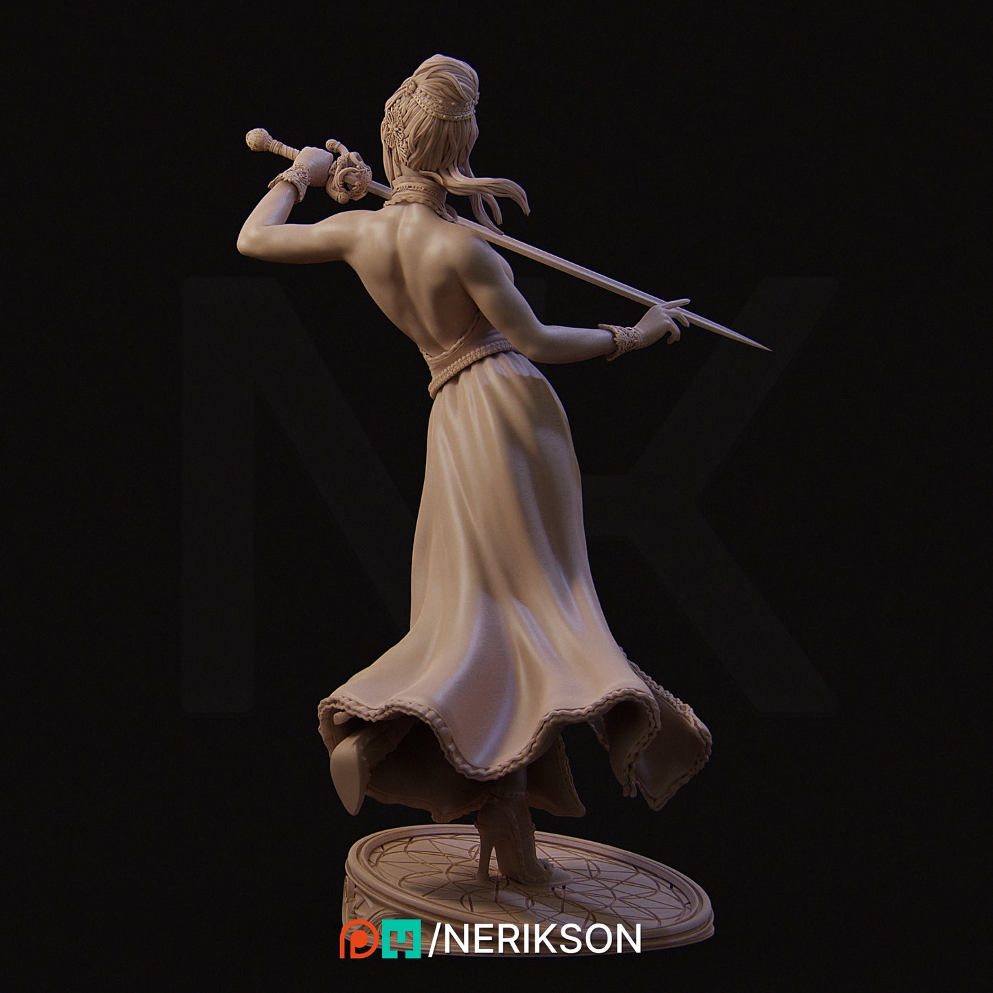 Luna the Moonlight Fencer | 140mm | 3D Printed Bust | Art Piece | Nerikson | Nerdy Creations