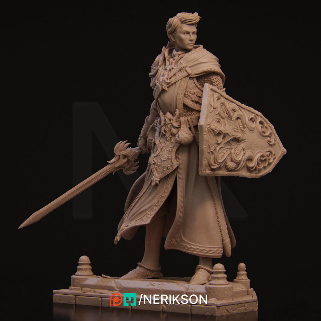 Aaron, Paladin of Order of Salvation | 32mm & 140mm | 3D Printed Figure | Art Piece | Nerikson | Nerdy Creations