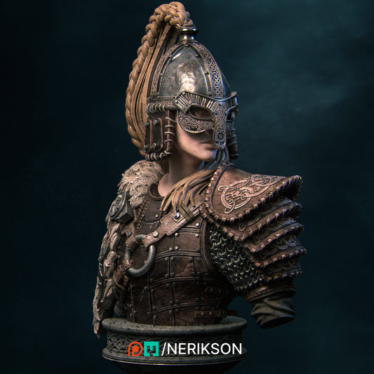 Thyra (no helmet) | 140mm | 3D Printed Bust | Art Piece | Nerikson | Nerdy Creations