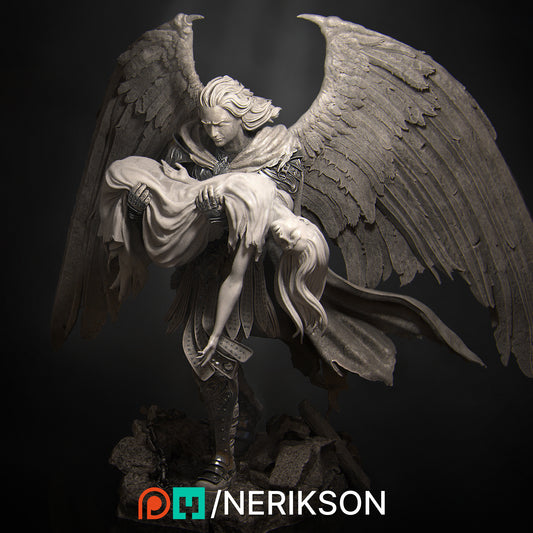 Ishim, the Fallen Paladin | 32mm & 140mm | 3D Printed Figure | Art Piece | Nerikson | Nerdy Creations