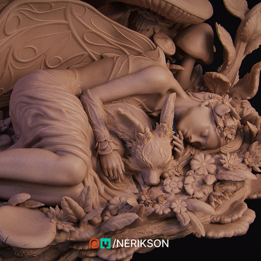 Fairy — End of Summer | 32mm & 140mm | 3D Printed Figure | Art Piece | Nerikson | Nerdy Creations