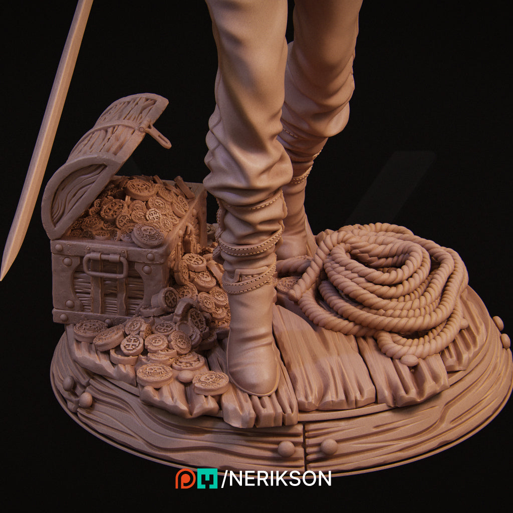 Mariana the Pirate | 32mm–140mm | 3D Printed Figure | Art Piece | Nerikson | Nerdy Creations