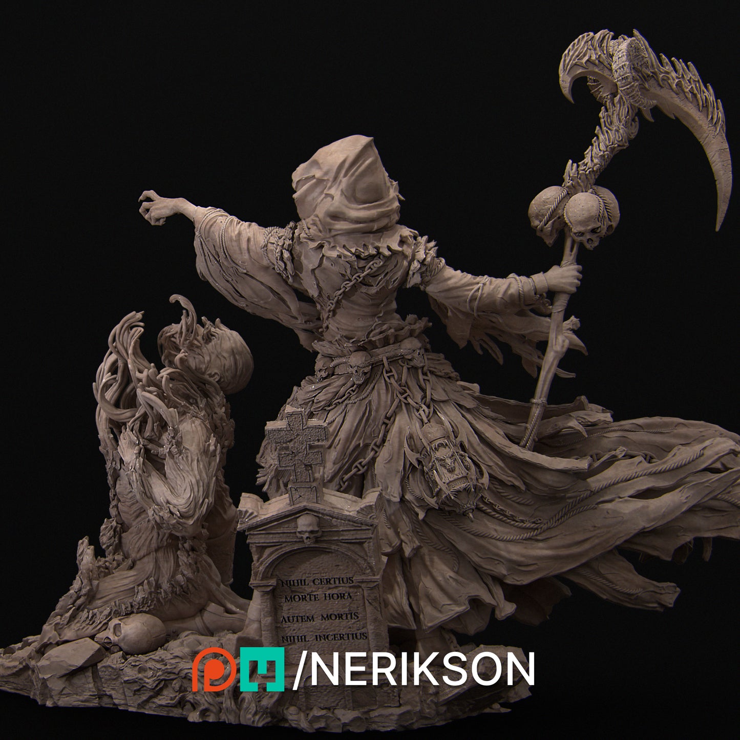 Grim Reaper | 32mm & 140mm | 3D Printed Figure | Art Piece | Nerikson | Nerdy Creations