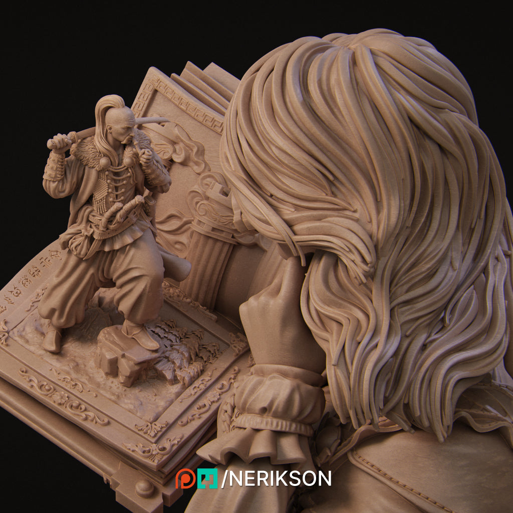 Orinthia the Magical Librarian — Alternate | 140mm | 3D Printed Figure | Art Piece | Nerikson | Nerdy Creations