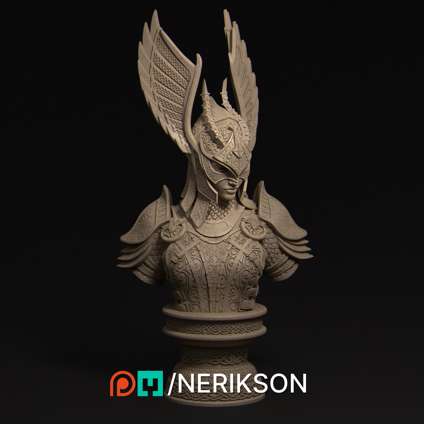 Revna (with helmet) | 140mm | 3D Printed Bust | Art Piece | Nerikson | Nerdy Creations