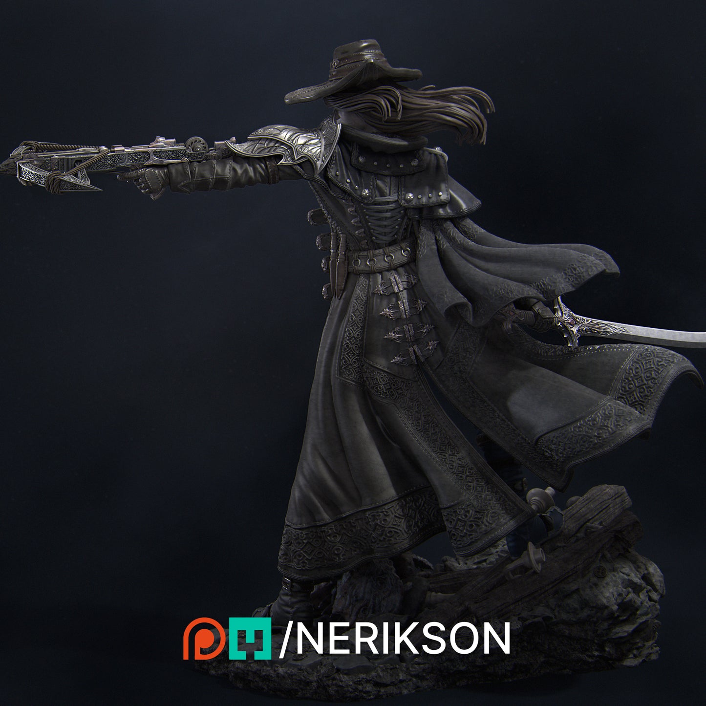 Valeria the Nighthunter | 32mm | 3D Printed Figure | Art Piece | Nerikson | Nerdy Creations