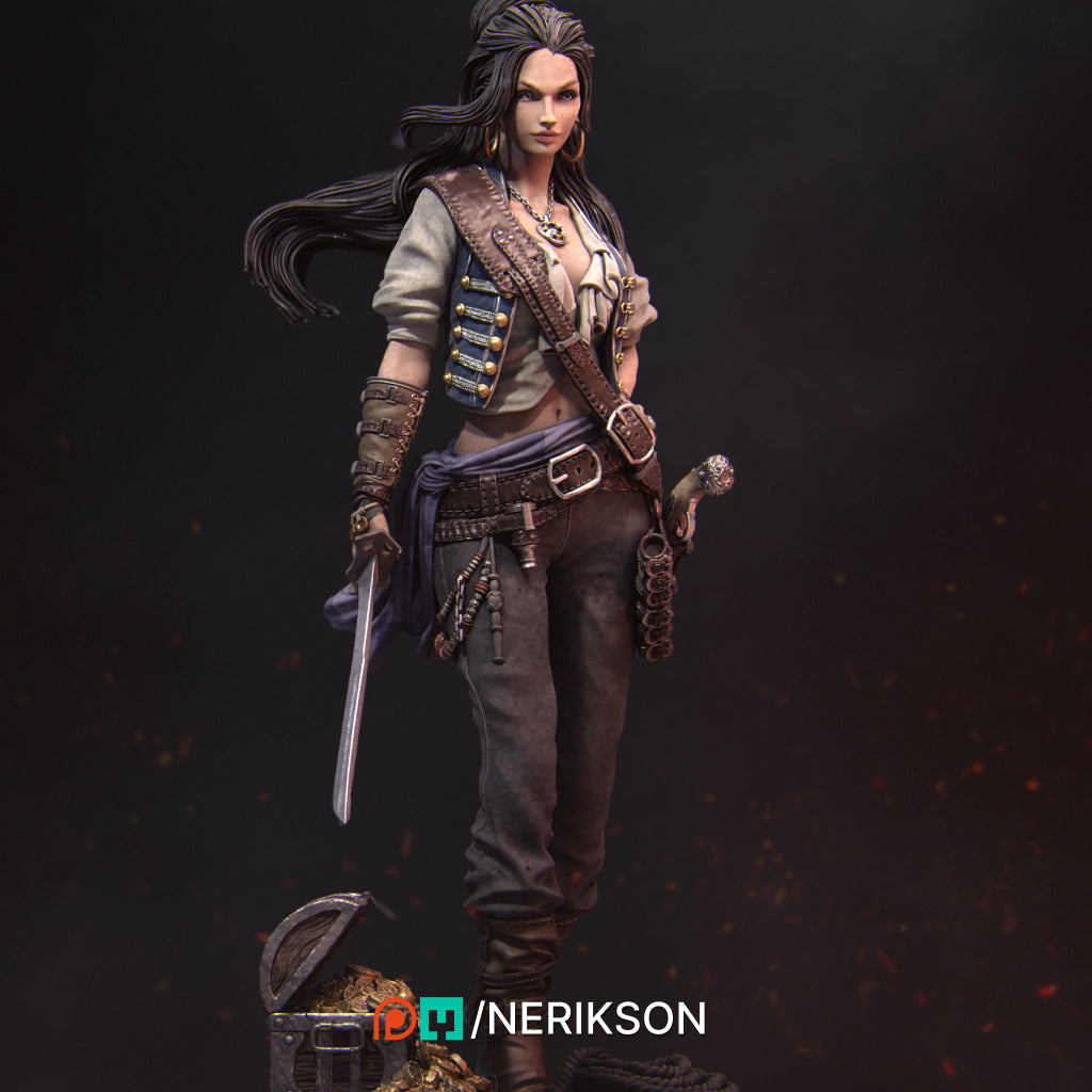 Mariana the Pirate | 140mm | 3D Printed Bust | Art Piece | Nerikson | Nerdy Creations