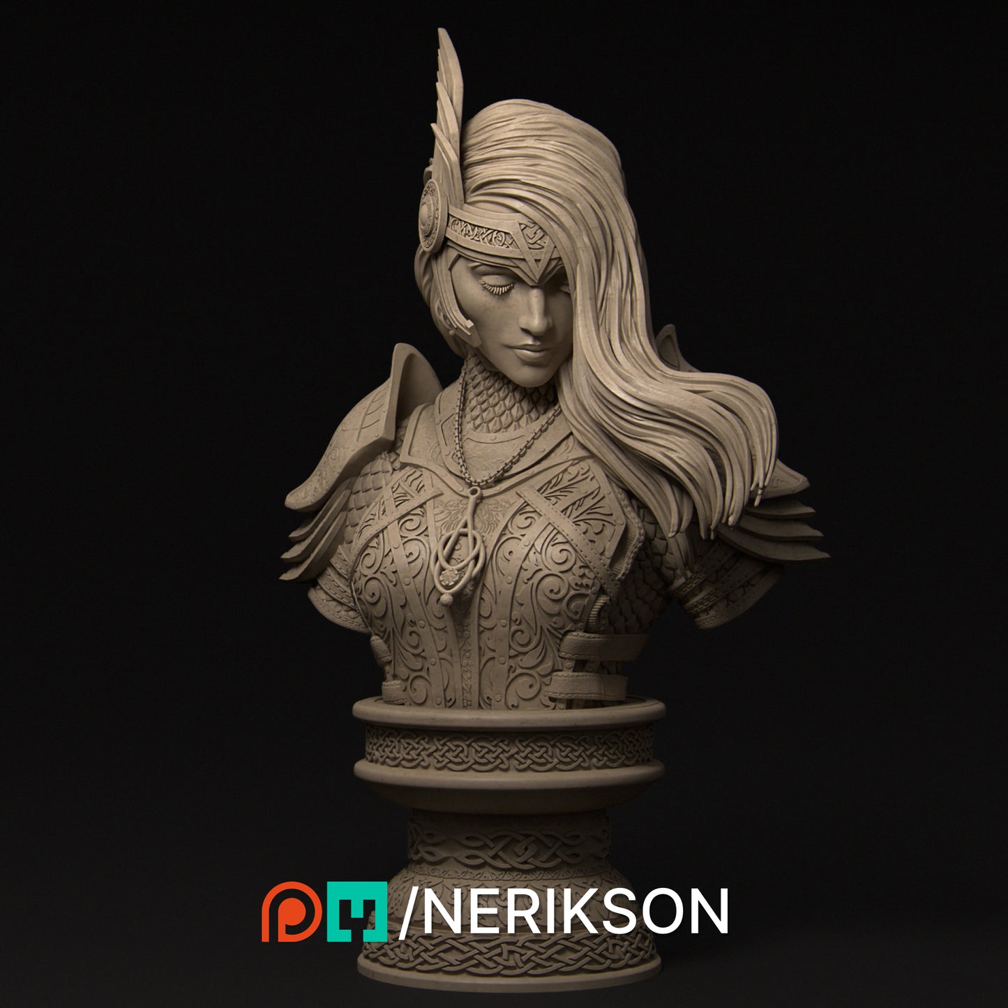 Revna (with helmet) | 140mm | 3D Printed Bust | Art Piece | Nerikson | Nerdy Creations