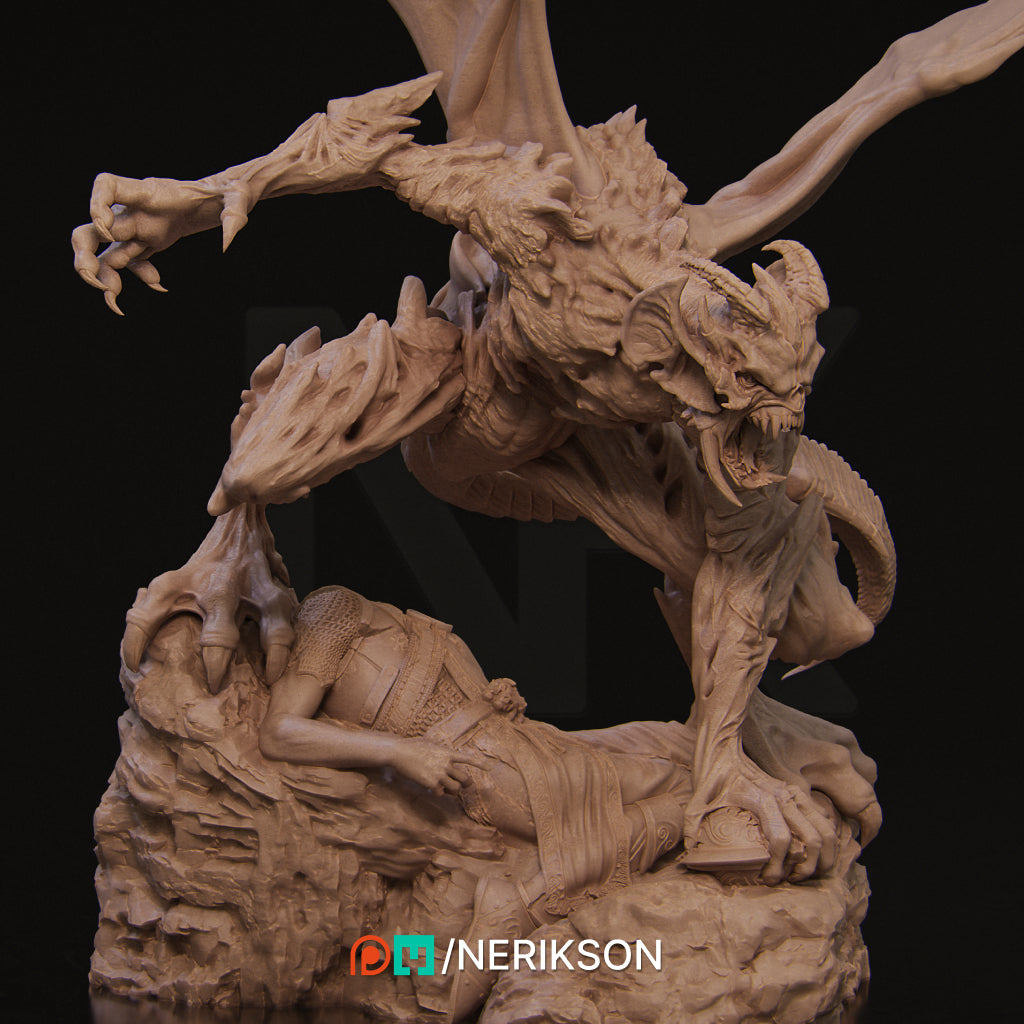 Steve the Demon Imp | 32mm & 140mm | 3D Printed Figure | Art Piece | Nerikson | Nerdy Creations