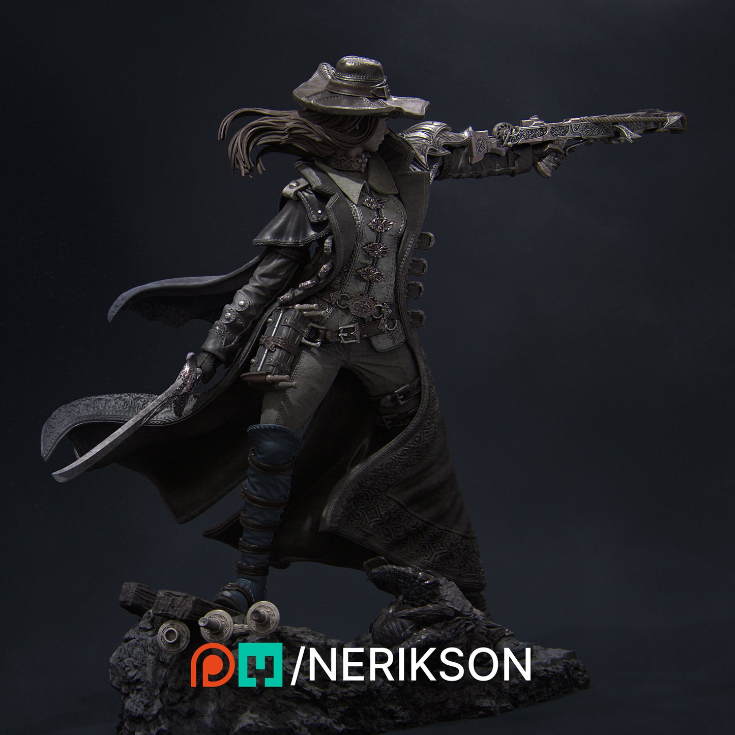 Valeria the Nighthunter | 32mm | 3D Printed Figure | Art Piece | Nerikson | Nerdy Creations