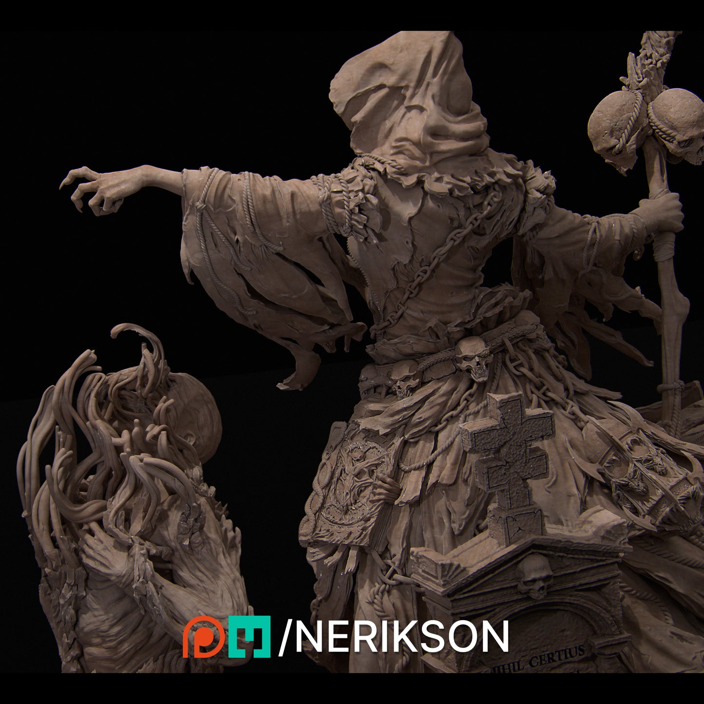 Grim Reaper | 32mm & 140mm | 3D Printed Figure | Art Piece | Nerikson | Nerdy Creations