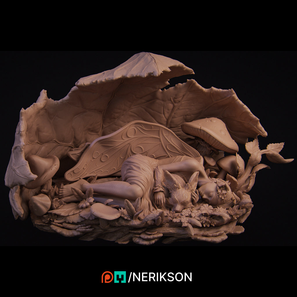 Fairy — End of Summer | 32mm & 140mm | 3D Printed Figure | Art Piece | Nerikson | Nerdy Creations