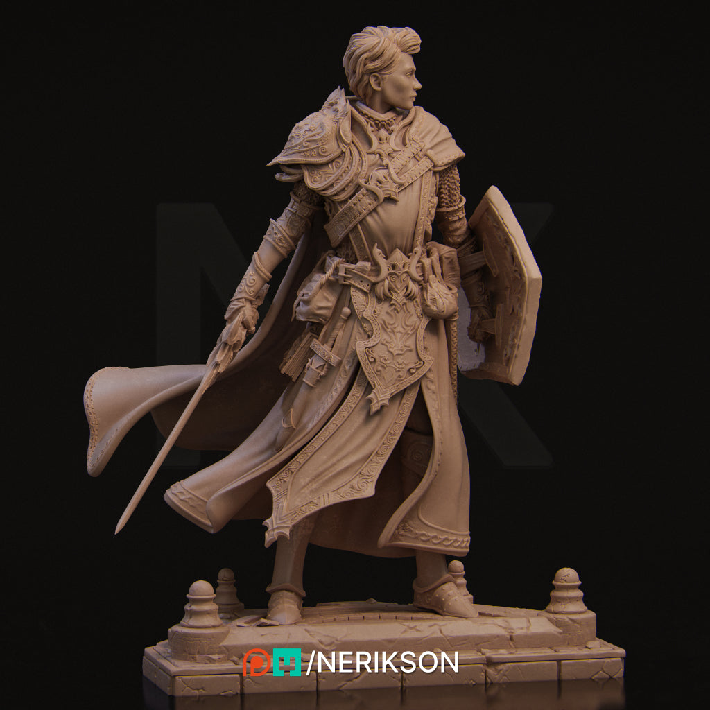 Aaron, Paladin of Order of Salvation | 32mm & 140mm | 3D Printed Figure | Art Piece | Nerikson | Nerdy Creations
