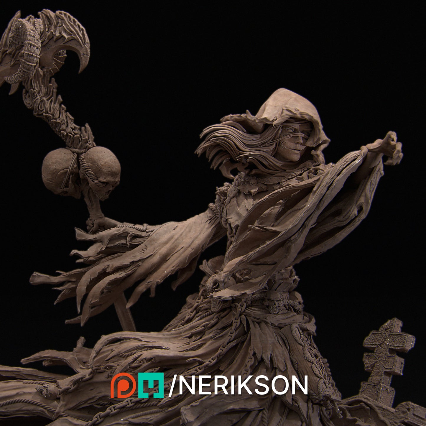 Grim Reaper | 32mm & 140mm | 3D Printed Figure | Art Piece | Nerikson | Nerdy Creations