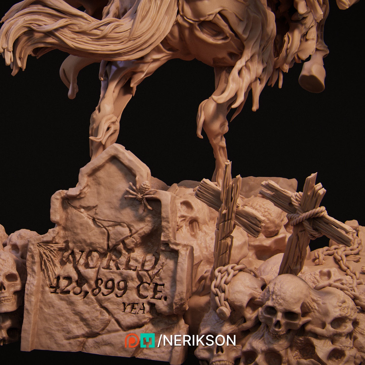 Death | 140mm | 3D Printed Bust | Art Piece | Nerikson | Nerdy Creations