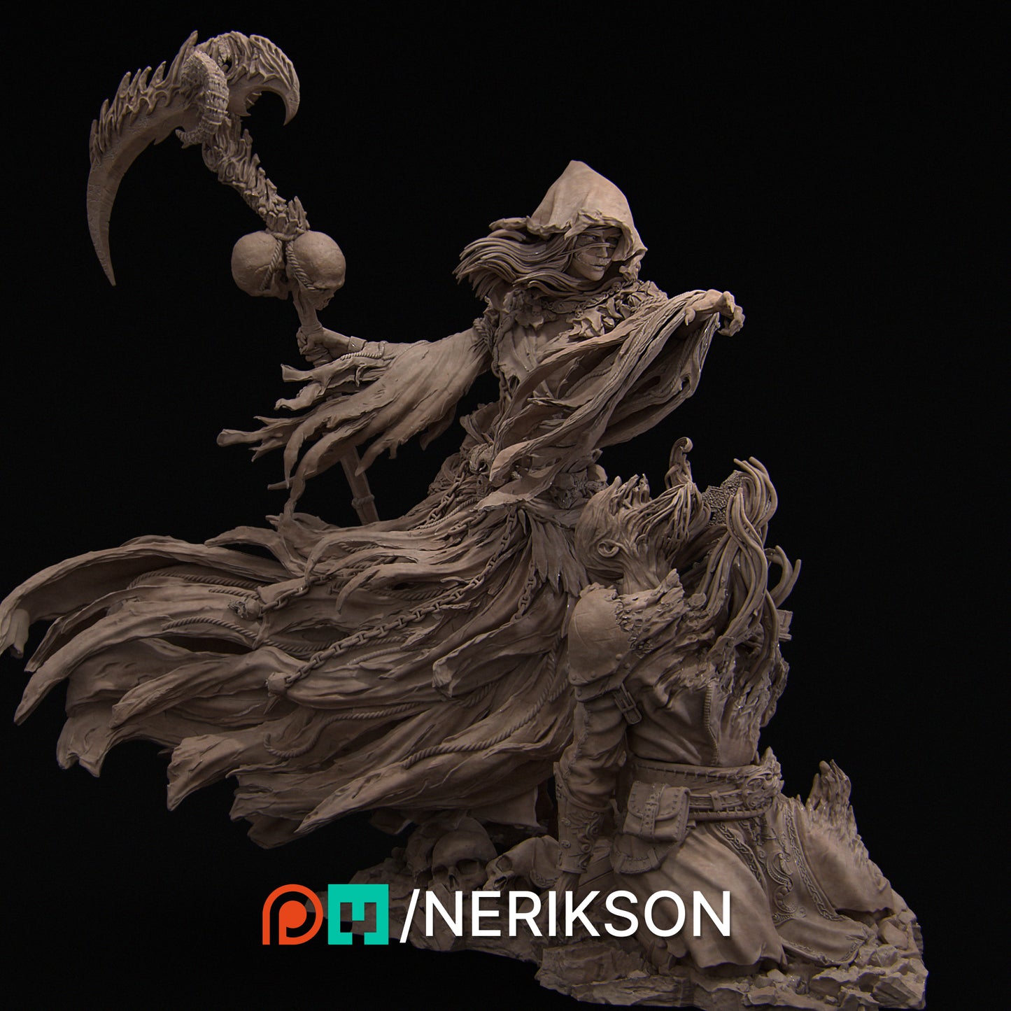 Grim Reaper | 32mm & 140mm | 3D Printed Figure | Art Piece | Nerikson | Nerdy Creations