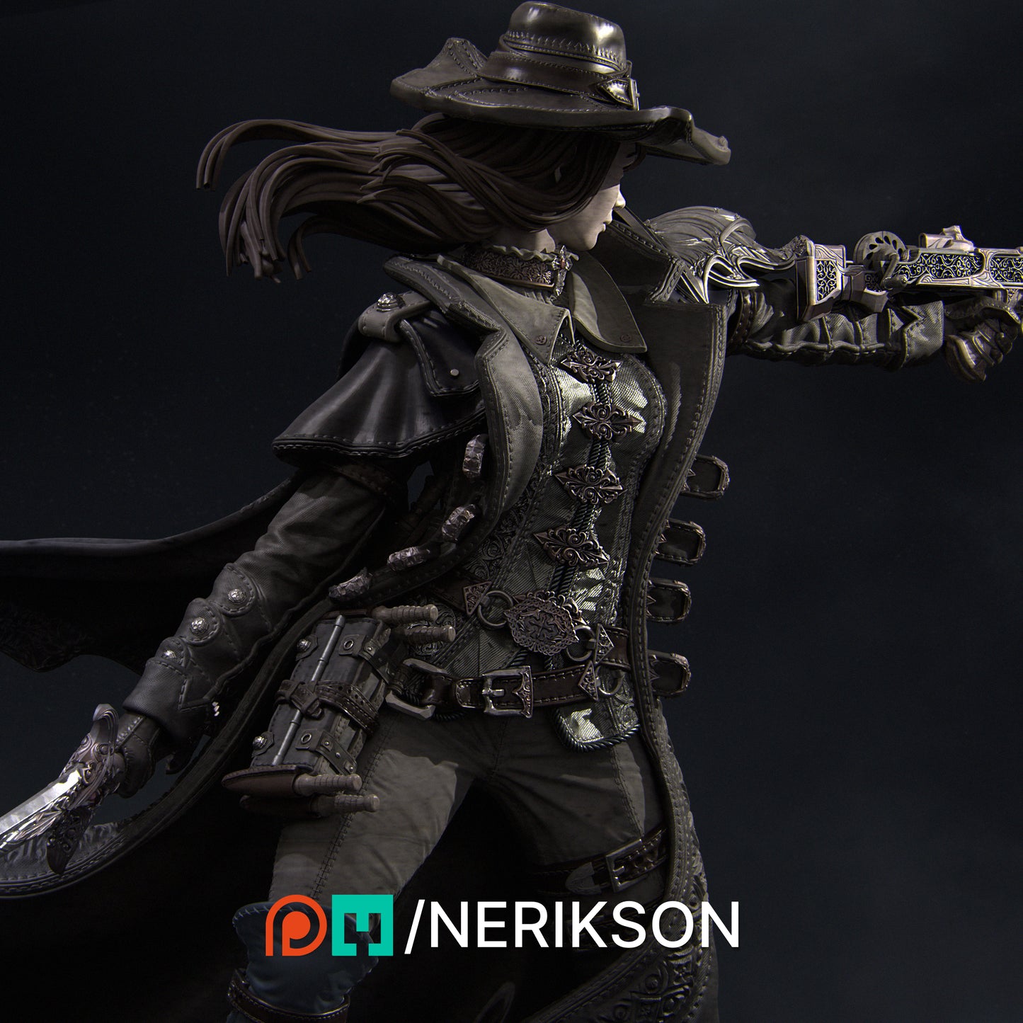 Valeria the Nighthunter | 32mm | 3D Printed Figure | Art Piece | Nerikson | Nerdy Creations