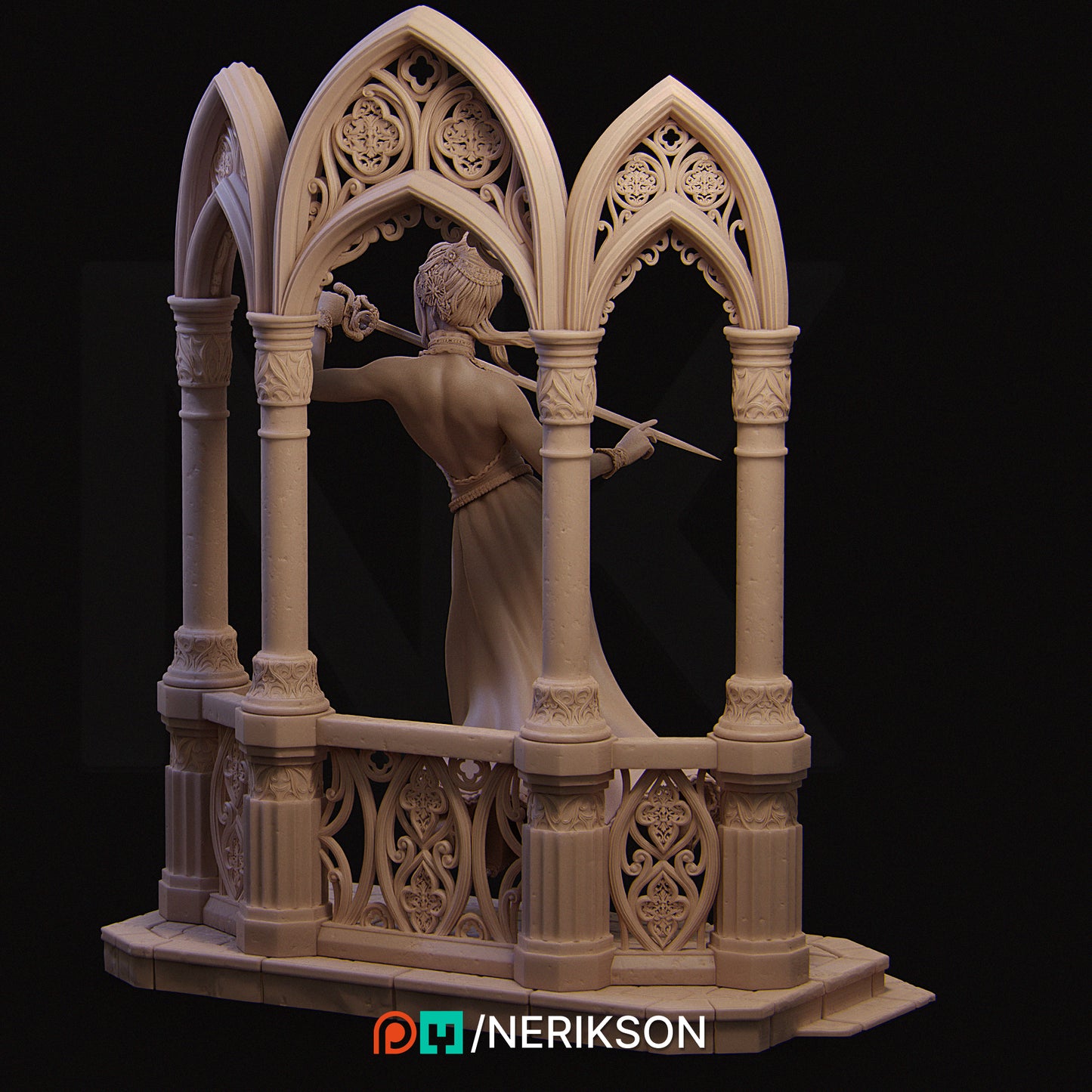 Luna the Moonlight Fencer | 140mm | 3D Printed Bust | Art Piece | Nerikson | Nerdy Creations