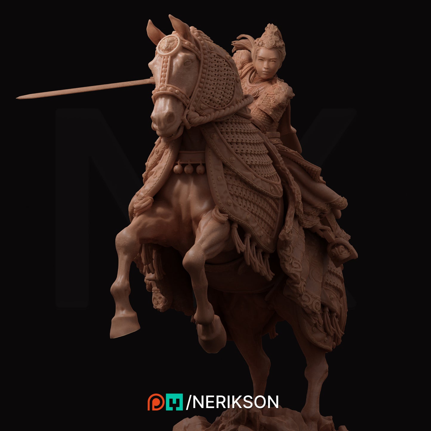 Kwan Yen (no helmet) | 140mm | 3D Printed Bust | Art Piece | Nerikson | Nerdy Creations