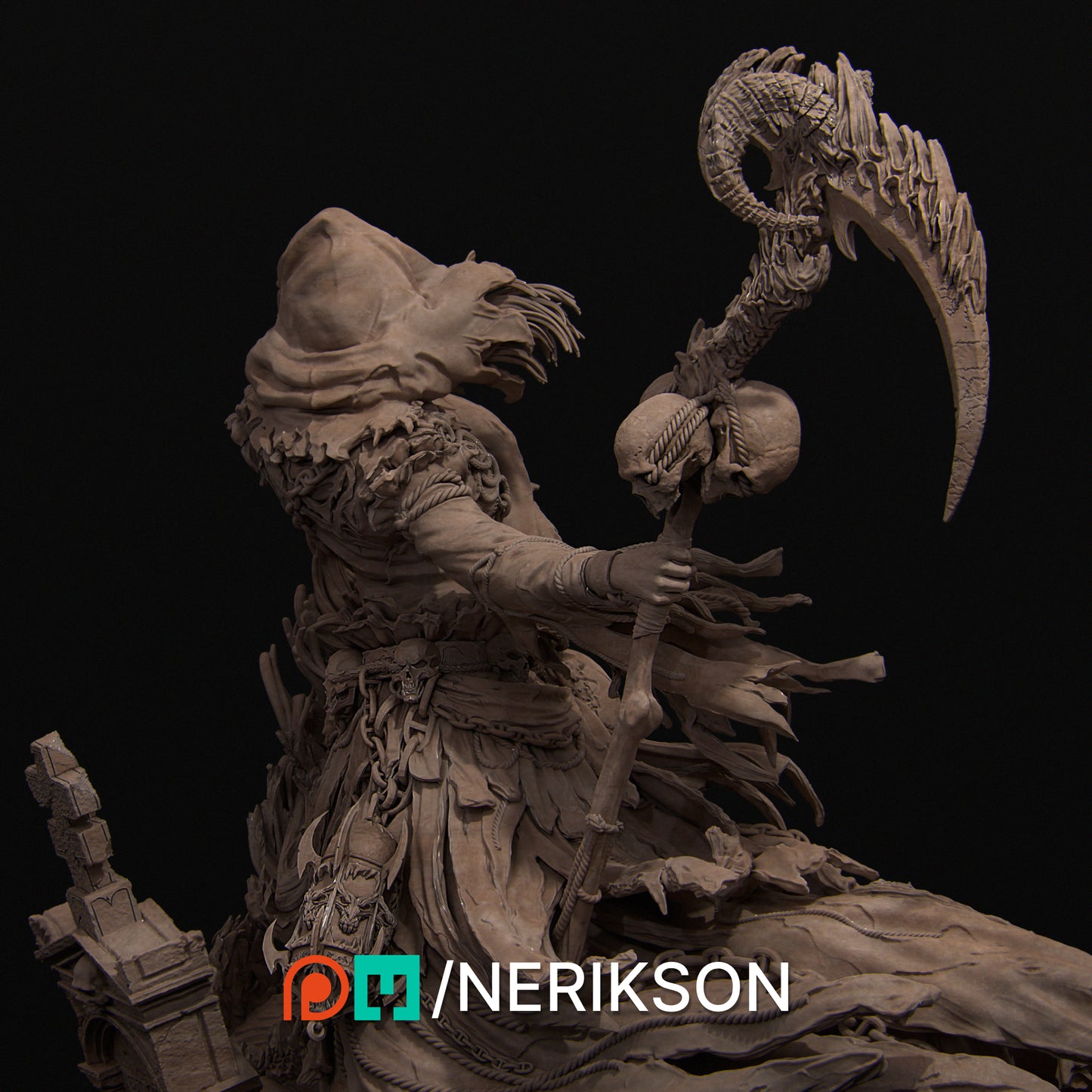 Grim Reaper | 32mm & 140mm | 3D Printed Figure | Art Piece | Nerikson | Nerdy Creations