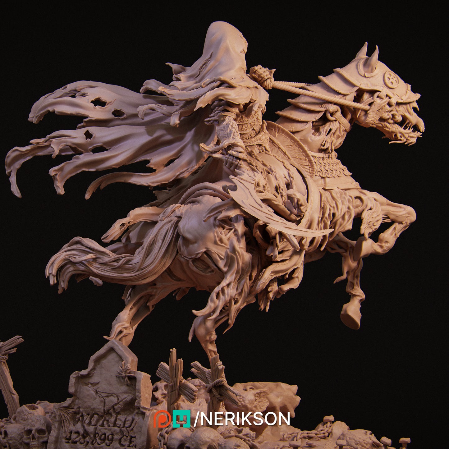 Death | 32mm & 140mm | 3D Printed Diorama Set | Art Piece | Nerikson | Nerdy Creations