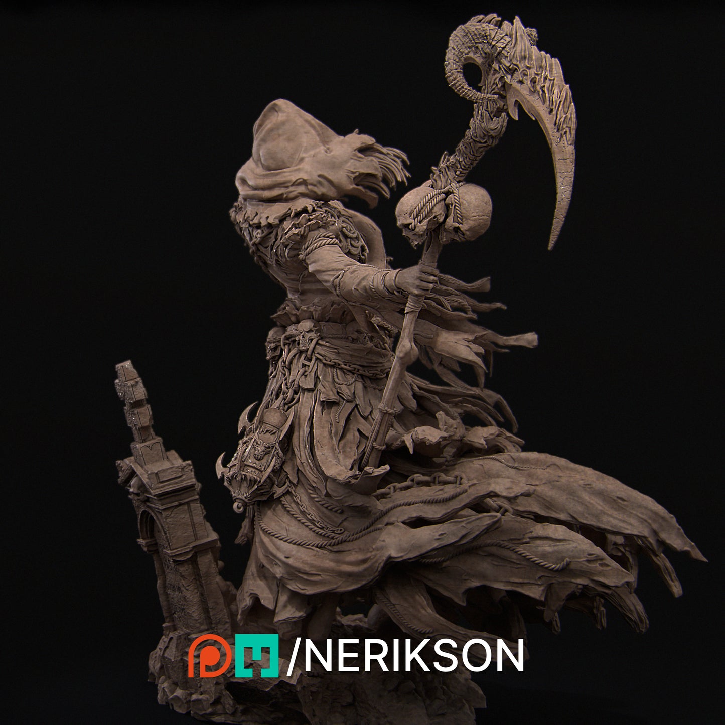Grim Reaper | 140mm | 3D Printed Diorama Set | Art Piece | Nerikson | Nerdy Creations