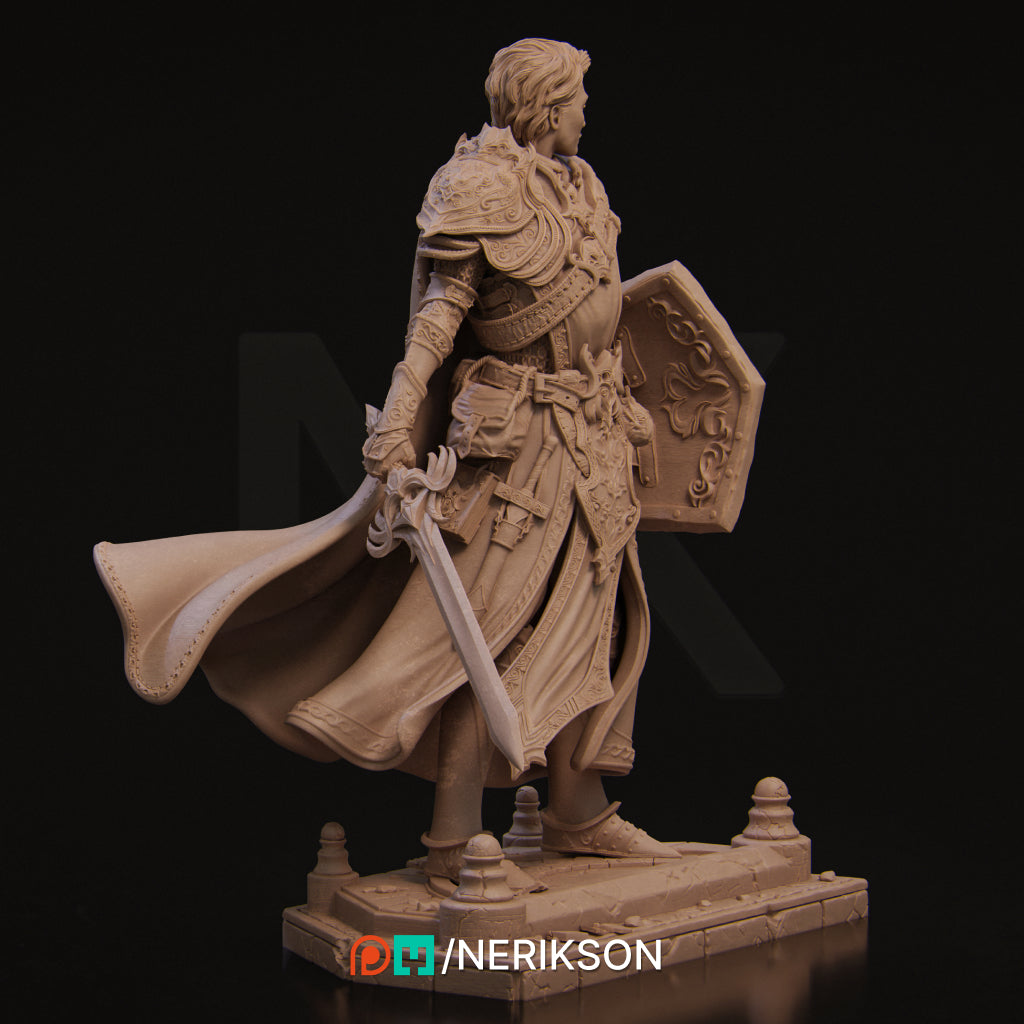 Aaron, Paladin of Order of Salvation | 32mm & 140mm | 3D Printed Figure | Art Piece | Nerikson | Nerdy Creations