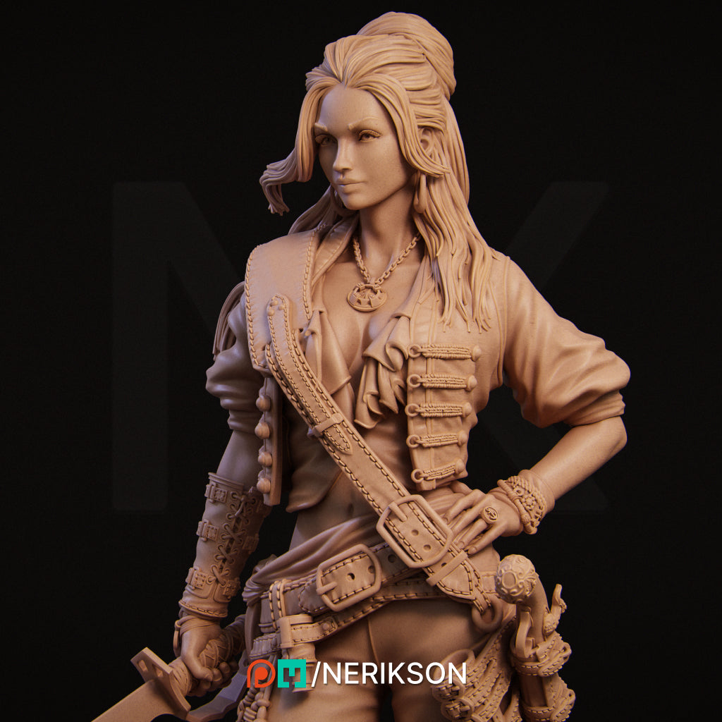 Mariana the Pirate | 140mm | 3D Printed Bust | Art Piece | Nerikson | Nerdy Creations