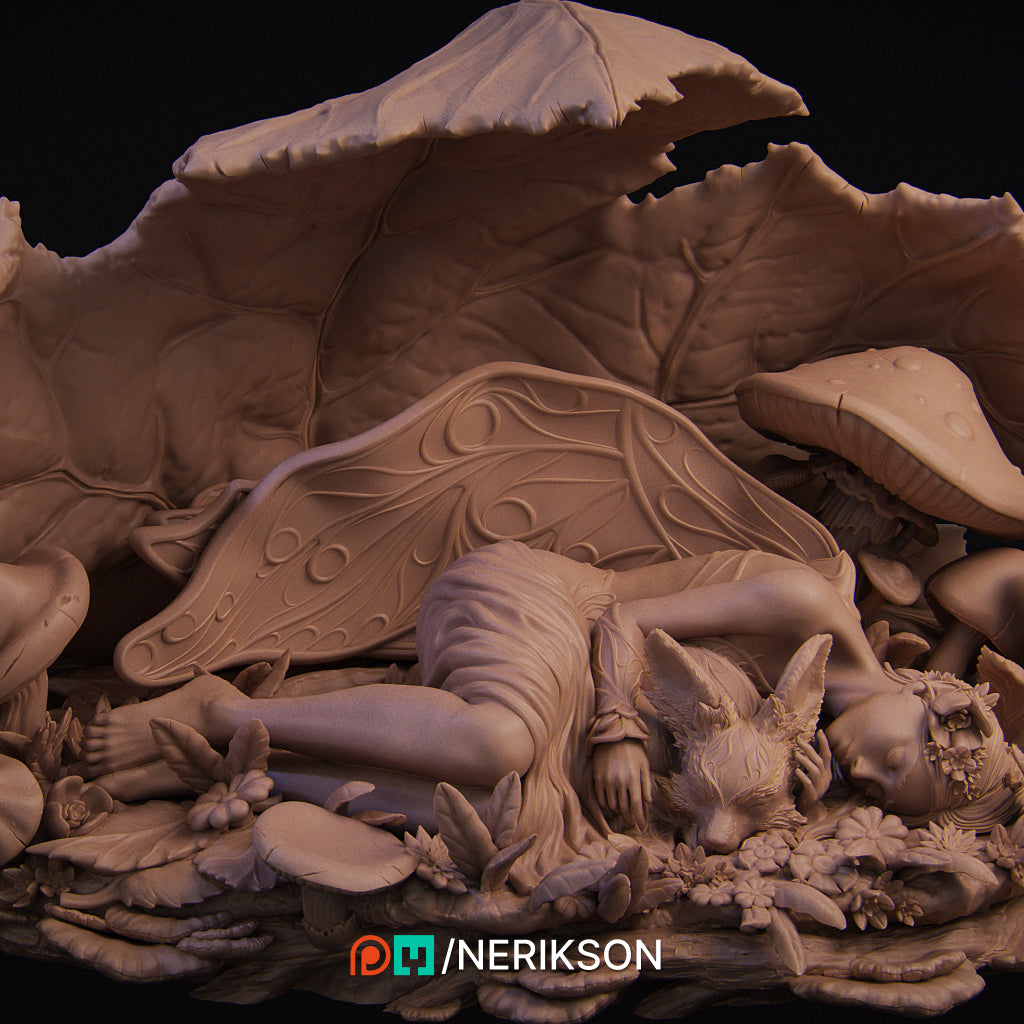 Fairy — End of Summer | 32mm & 140mm | 3D Printed Figure | Art Piece | Nerikson | Nerdy Creations