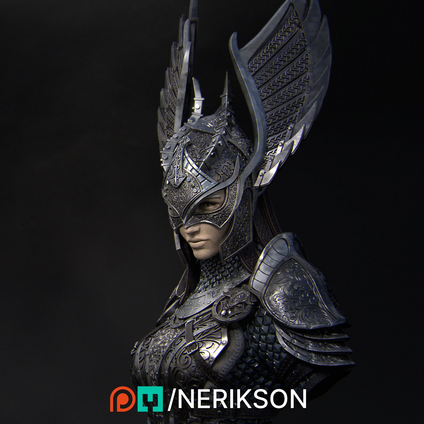 Revna | 32mm & 75mm | 3D Printed Figure | Art Piece | Nerikson | Nerdy Creations