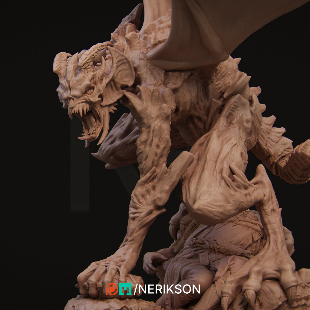 Steve the Demon Imp | 32mm & 140mm | 3D Printed Figure | Art Piece | Nerikson | Nerdy Creations