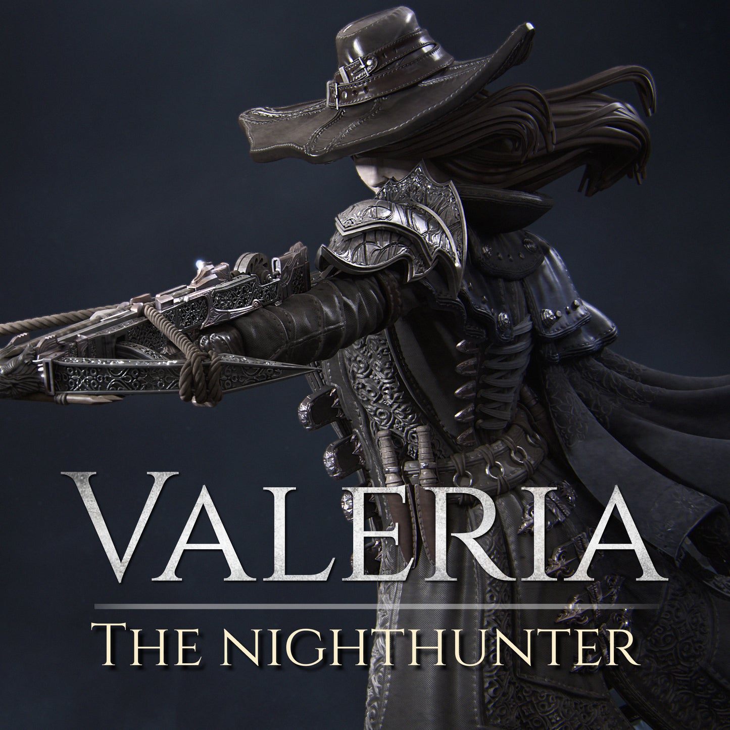 Valeria the Nighthunter | 32mm | 3D Printed Figure | Art Piece | Nerikson | Nerdy Creations