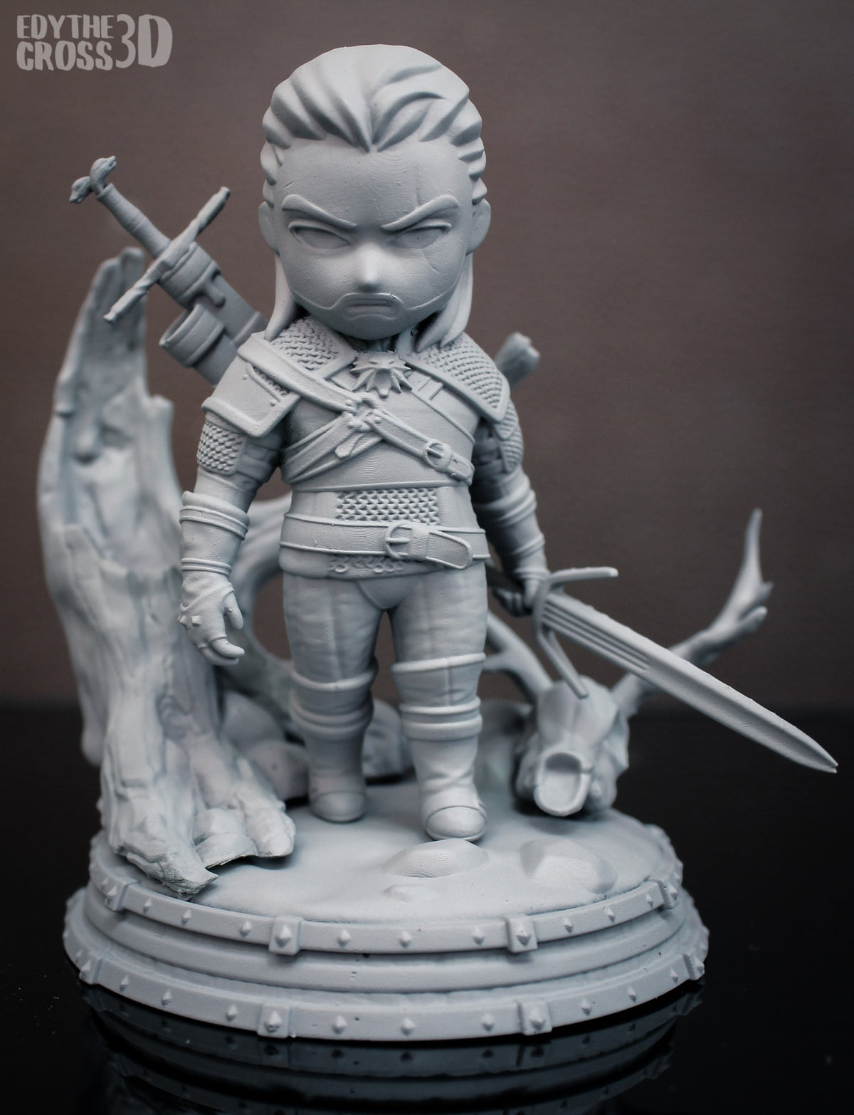 Chibi Geralt resin figure