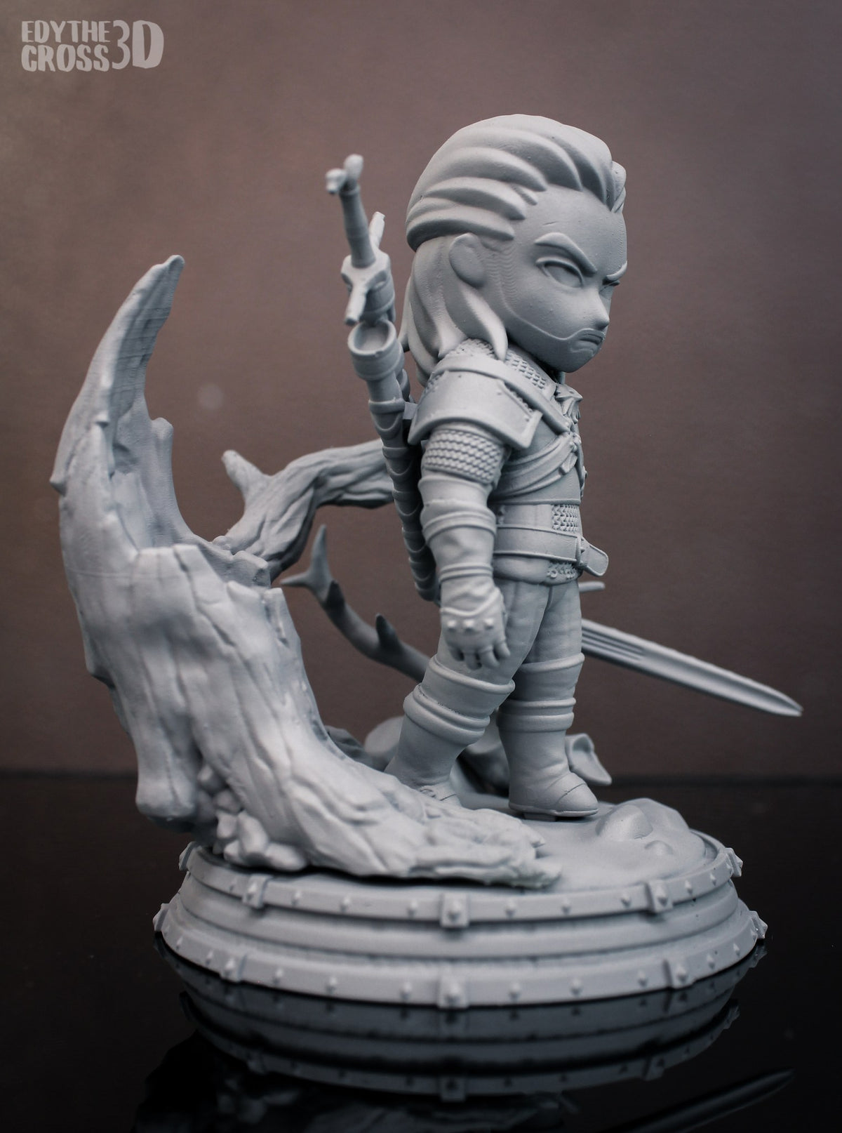 Chibi Geralt resin figure